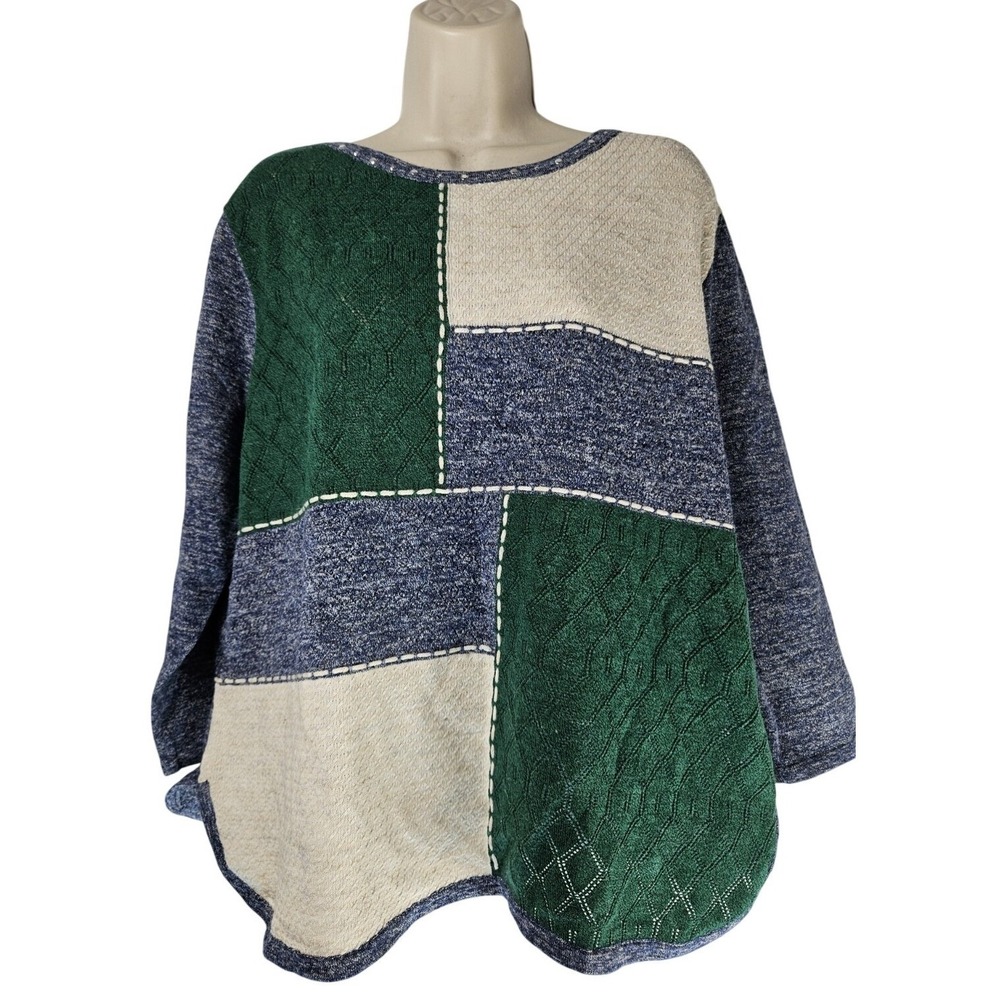 Grandmacore Colorblock Jumper‎ Womens XL Preppy Coastal Grandma Fall Festival